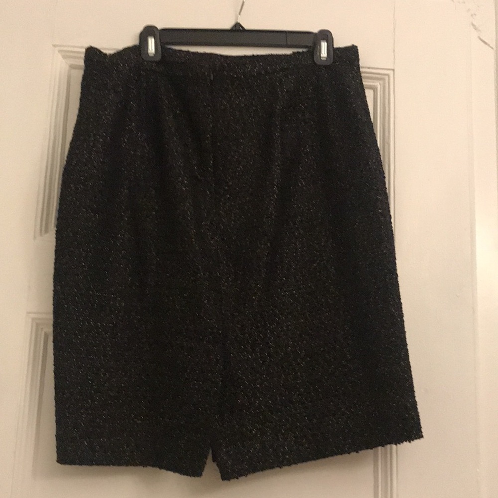 Albert Nipon Black And Gold Tweed Skirt - image 3